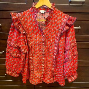 Ruffled Button Down Shirtt